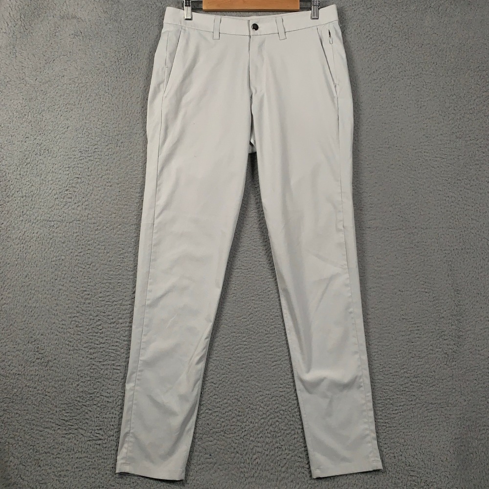 Lululemon Commission Pant Mens 32 Slim Ventilight Mesh Off-White Chino
